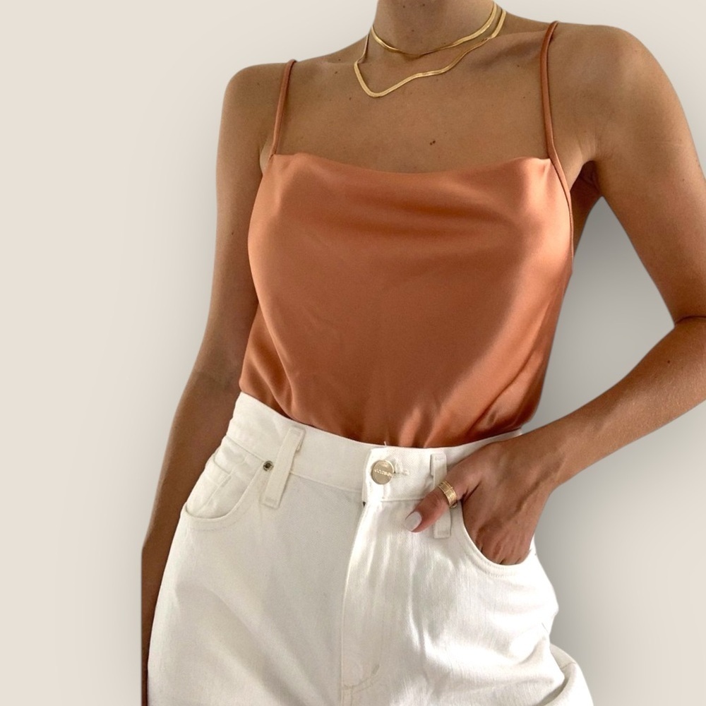 Nanushka | Johar Satin Cowl Neck Camisole | Size S